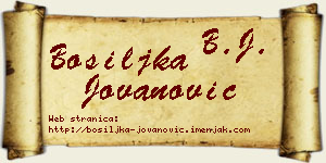 Bosiljka Jovanović vizit kartica